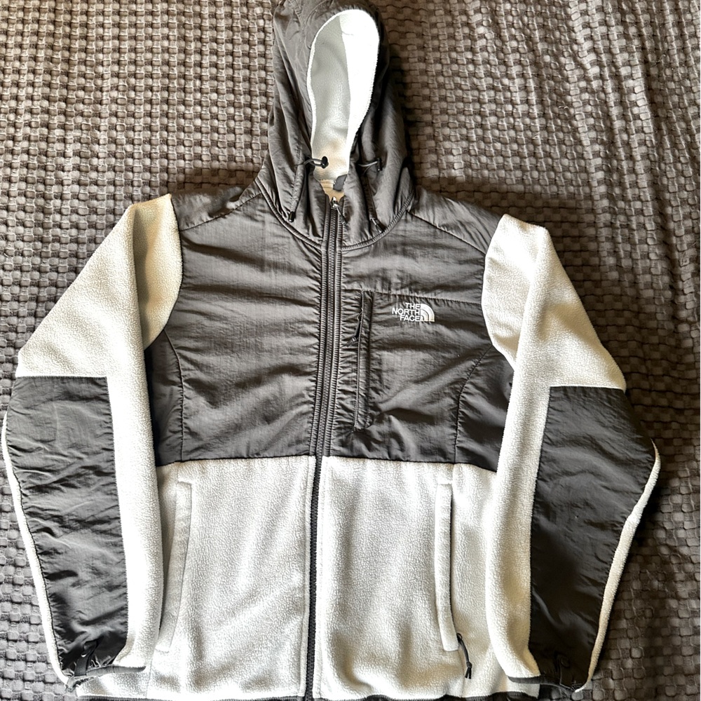 The North Face Denali Charcoal and Off-White Fleece Jacket